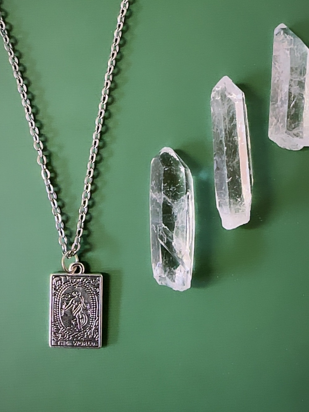 The World Tarot Necklace • Boho Celestial Jewelry • 24” Chain